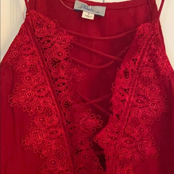 NWT Red Abbeline Lace Up Top Size Small - Picture 2 of 3